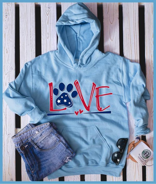 Dog Love Colored Print Version 2 Hoodie_6387